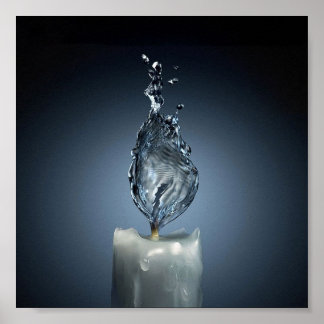 Brandend water poster