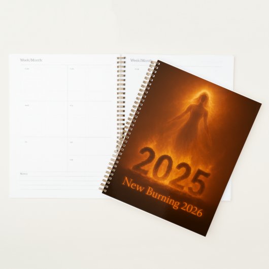 Brandende 2025 Nieuwjaar 2026 Nieuwe Start Kunstwe Planner (Display)