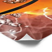 Brandende basketbal perfect poster (Hoek)