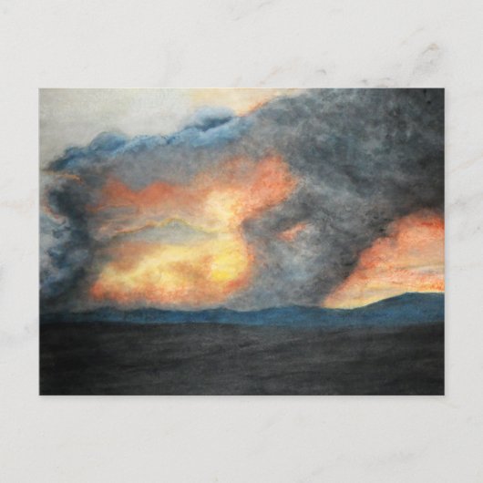 brandende bergen briefkaart (Voorkant)
