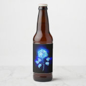 Brandende Blauwe Roos Bier Etiket (Voorkant)