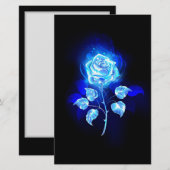 Brandende Blauwe Roos Briefpapier (Voorkant / Achterkant)