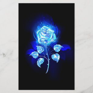 Brandende Blauwe Roos Briefpapier