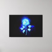 Brandende Blauwe Roos Canvas Afdruk (Voorkant)