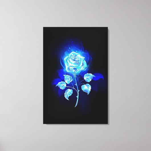 Brandende Blauwe Roos Canvas Afdruk (Voorkant)