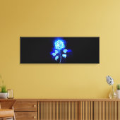 Brandende Blauwe Roos Canvas Afdruk (Insitu (Woonkamer))