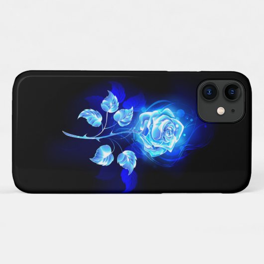 Brandende Blauwe Roos Case-Mate iPhone Case (Achterkant (horizontaal))