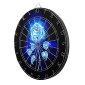 Brandende Blauwe Roos Dartbord (Voorkant Rechts)