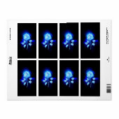 Brandende Blauwe Roos Etiket (Full Sheet)