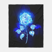 Brandende Blauwe Roos Fleece Deken (Voorkant)