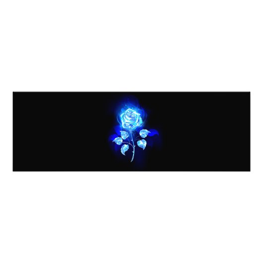 Brandende Blauwe Roos Foto Afdruk (Voorkant)