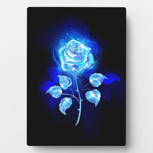 Brandende Blauwe Roos Fotoplaat (voorkant)