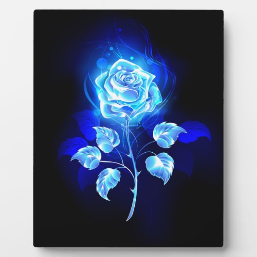 Brandende Blauwe Roos Fotoplaat (Voorkant)