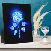 Brandende Blauwe Roos Fotoplaat (Zijkant)