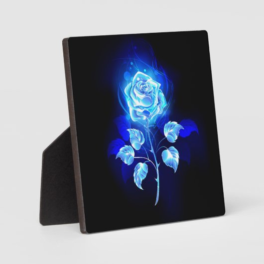 Brandende Blauwe Roos Fotoplaat (Voorkant)