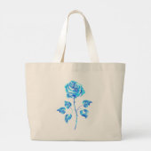 Brandende Blauwe Roos Grote Tote Bag (Achterkant)
