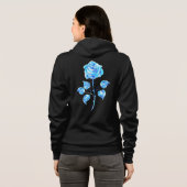 Brandende Blauwe Roos Hoodie (Achterkant volledig)