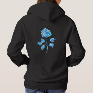 Brandende Blauwe Roos Hoodie