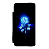 Brandende Blauwe Roos Incipio iPhone Portemonnee Hoesje (Voorkant Agenda)