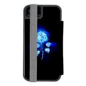 Brandende Blauwe Roos Incipio iPhone Portemonnee Hoesje (Agenda Achterkant)