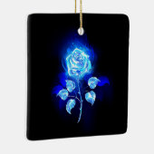 Brandende blauwe roos keramisch ornament (Rechts)