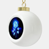 Brandende Blauwe Roos Keramische Bal Ornament (Rechts)
