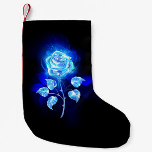 Brandende Blauwe Roos Kleine Kerstsok