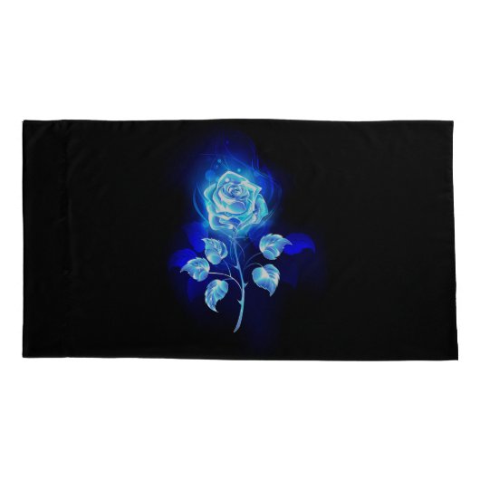 Brandende Blauwe Roos Kussensloop (Achterkant)