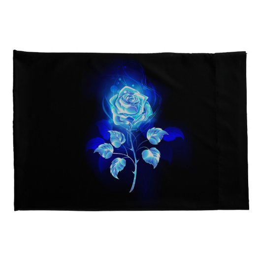 Brandende Blauwe Roos Kussensloop (Achterkant-Rechts)