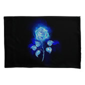 Brandende Blauwe Roos Kussensloop (Voorkant-Links)