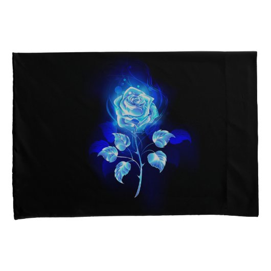 Brandende Blauwe Roos Kussensloop (Voorkant-Rechts)