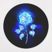 Brandende Blauwe Roos Labels (Design 1)