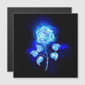Brandende Blauwe Roos Magnetische Uitnodiging (Voorkant / Achterkant)