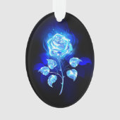 Brandende Blauwe Roos Ornament (voorkant)