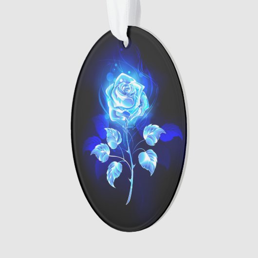 Brandende Blauwe Roos Ornament (voorkant)