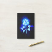 Brandende Blauwe Roos Post-it® Notes (Op bureau)