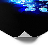 Brandende Blauwe Roos Poster (Hoek)