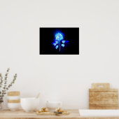 Brandende Blauwe Roos Poster (Keuken)