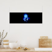 Brandende Blauwe Roos Poster (Keuken)