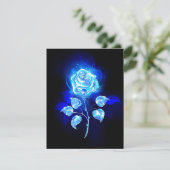 Brandende Blauwe Roos RSVP Kaartje (Staand voorkant)