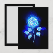 Brandende Blauwe Roos Save The Date (Voorkant / Achterkant)