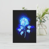 Brandende Blauwe Roos Save The Date (Staand voorkant)