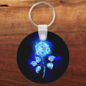 Brandende Blauwe Roos Sleutelhanger (Voorkant)