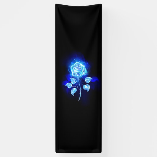 Brandende Blauwe Roos Spandoek (Verticaal)