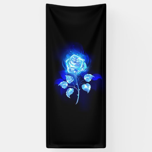 Brandende Blauwe Roos Spandoek (Verticaal)
