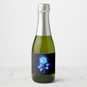 Brandende Blauwe Roos Sparkling Wijnetiket