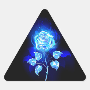 Brandende Blauwe Roos Sticker