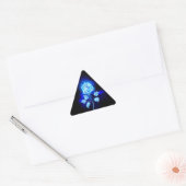 Brandende Blauwe Roos Sticker (Envelop)