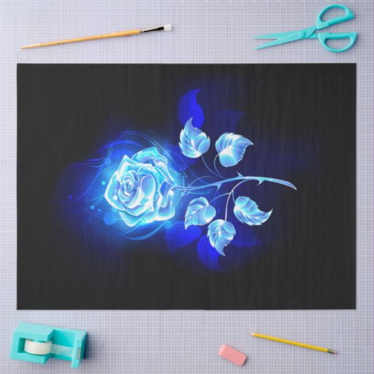 Brandende Blauwe Roos Tissuepapier (Craft)