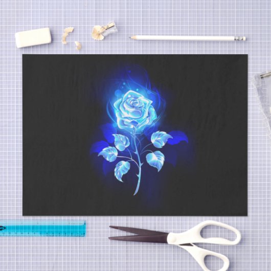 Brandende Blauwe Roos Tissuepapier (Craft)